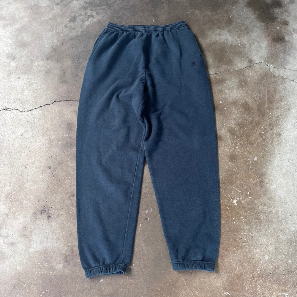 Starter Sweatpants Mens M Black Excellent Vintage Fleece Joggers Pockets